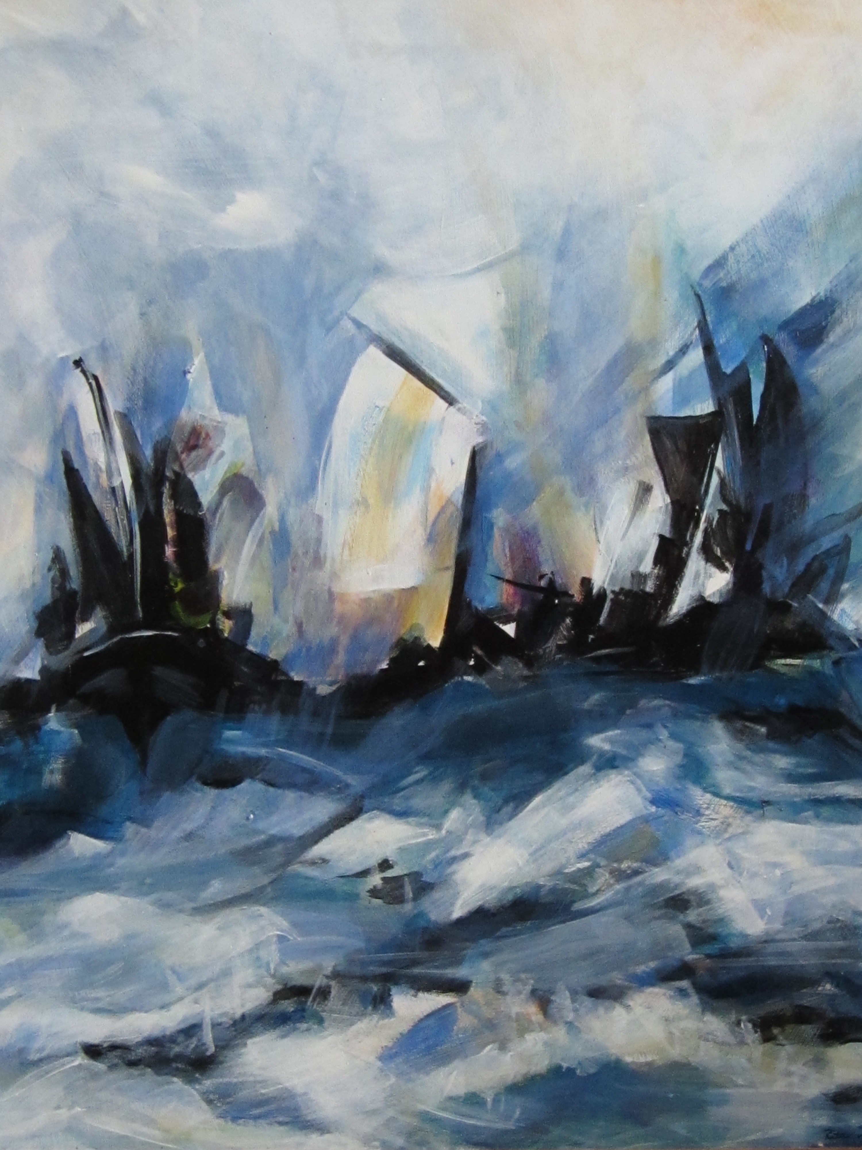 Storm op zee, 50 x 40 cm