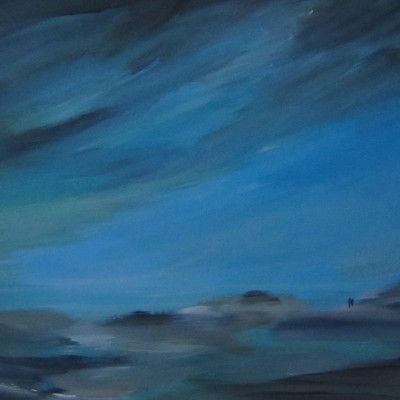 Blue beach, 70 x 90 cm